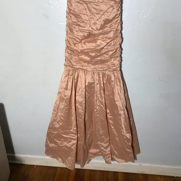 NWT Bcbgmaxazria geo formal gown blush pink color sz 8 lace taffeta fit + flare - Picture 8 of 15
